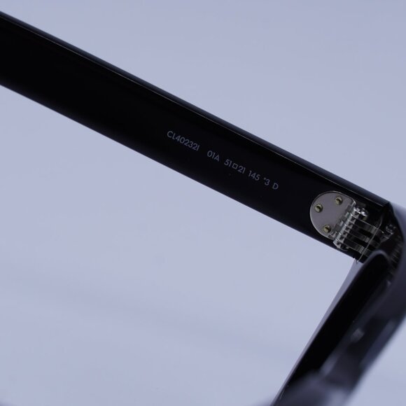 Celine CL40232I 01A Sunglasses Shiny Black Rectangle Frame, Smoke Lenses - Picture 7 of 11